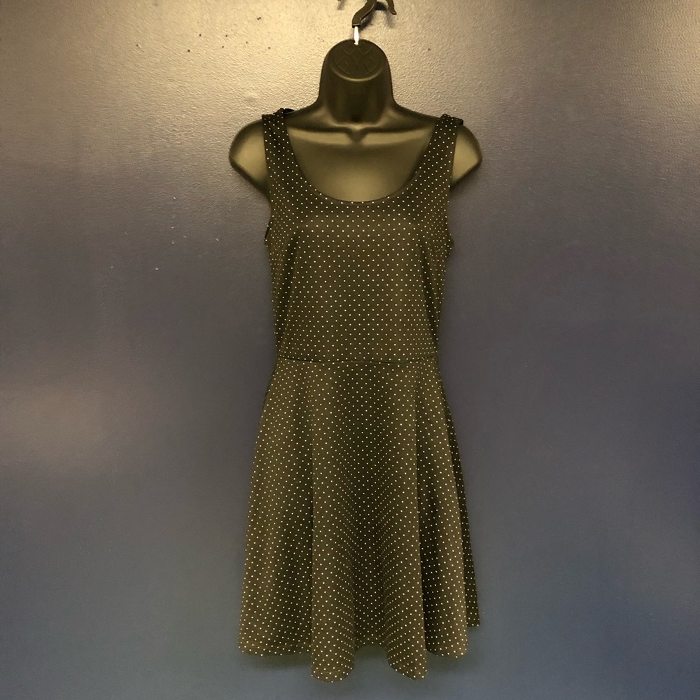 H&M black dress with white polka dots, size small